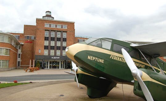 Marriott Hotel Liverpool South and the De Havilland Dragon Rapide